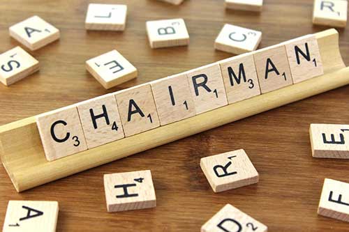 chairman written out in Scrabble letters