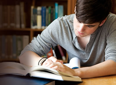 student studying